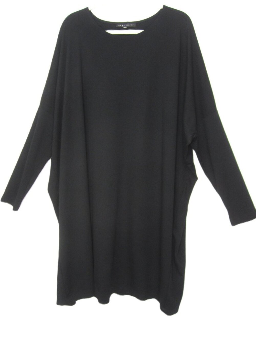 Bryn Walker EUC Size XL Black Lagenlook Ponte Knit Knee Length Dress Long Sleeve